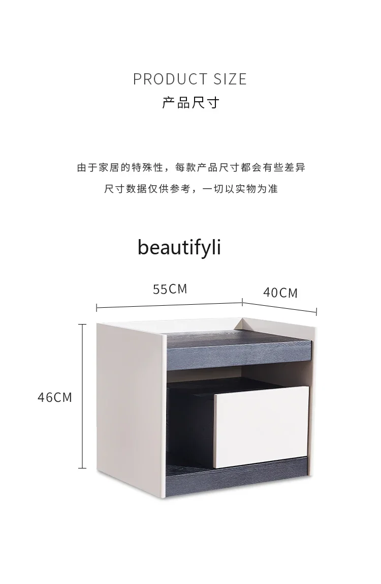 طاولة بجانب السرير بتصميم إيطالي بسيط وخزانة بجانب السرير مصنوعة من الخشب الصلب لغرفة النوم