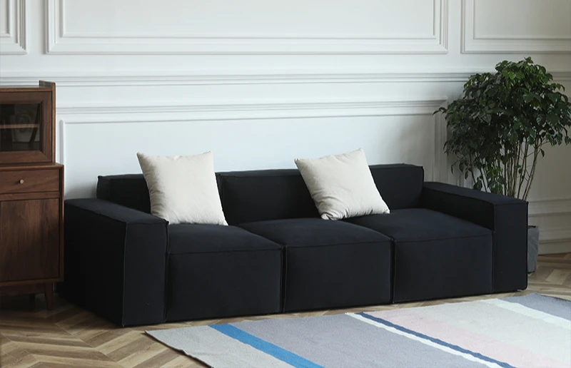 Three-person fabric sofa light luxury simple modern combination