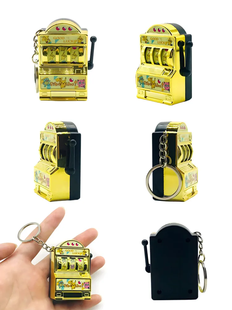 Mini Machine à secouer Pikachu, porte-clés créatif de poche d'arcade, prix porte-bonheur, petit outil, jouet Anti-stress, jeu amusant, anneau