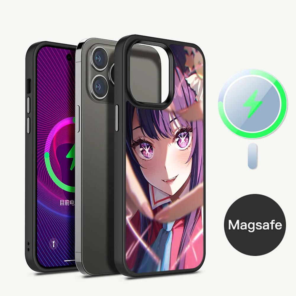 Anime O-Oshi N-No Ko Hoshino  Phone Case Magnetic Case For iPhone 14 13 12 11 15 Pro Max Plus Mini For Magsafe Wireless Charge C