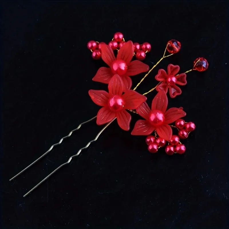 Hair Pins Hair Accessories For Women Wedding Accessories Hair Clips Jewelry Rhinestone Pearl Flower Hair Clip Pins Headpiece image 6