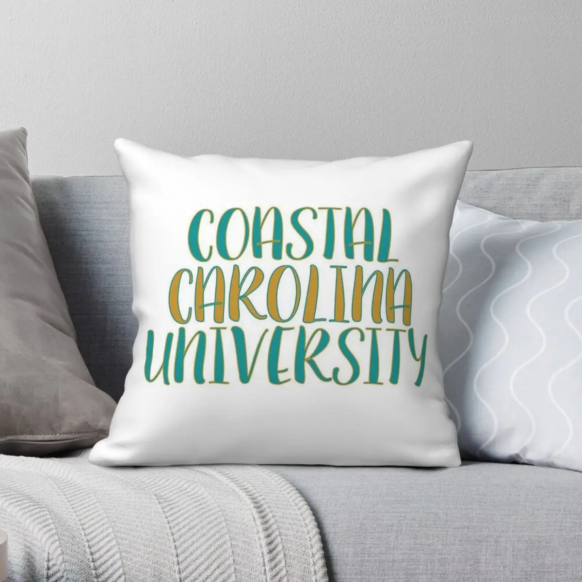 Coastal Carolina University Pillowcase Polyester Linen Velvet Creative Zip Decorative Throw Pillow Case Room Cushion Case