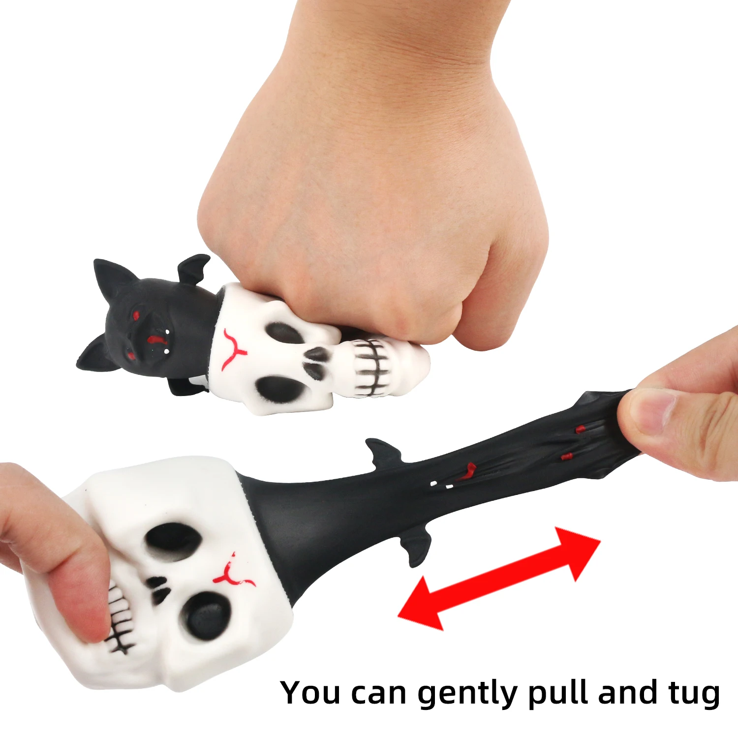 Halloween Skull squeeze Cup giocattolo antistress che pizzica musica Tricking Bat Ventilating Toy