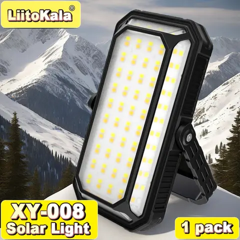 LiitoKala 태양열 충전식 캠핑 라이트 4 가지 모드 120LM-1200LM 조정 가능한 IPX4 방수 355g 컴팩트 디자인