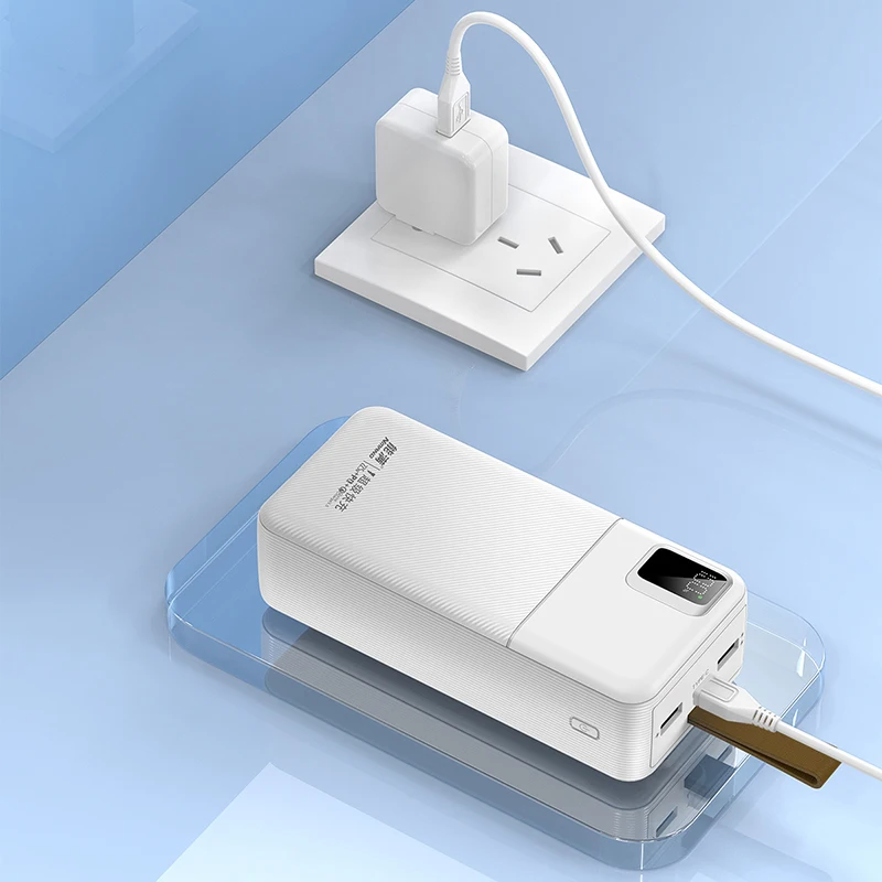 Power Bank Portable Charger With Cables 30000mAh 22.5W Digital Display Powerbank For iPhone 15 Xiaomi Samsung Huawei PowerBank
