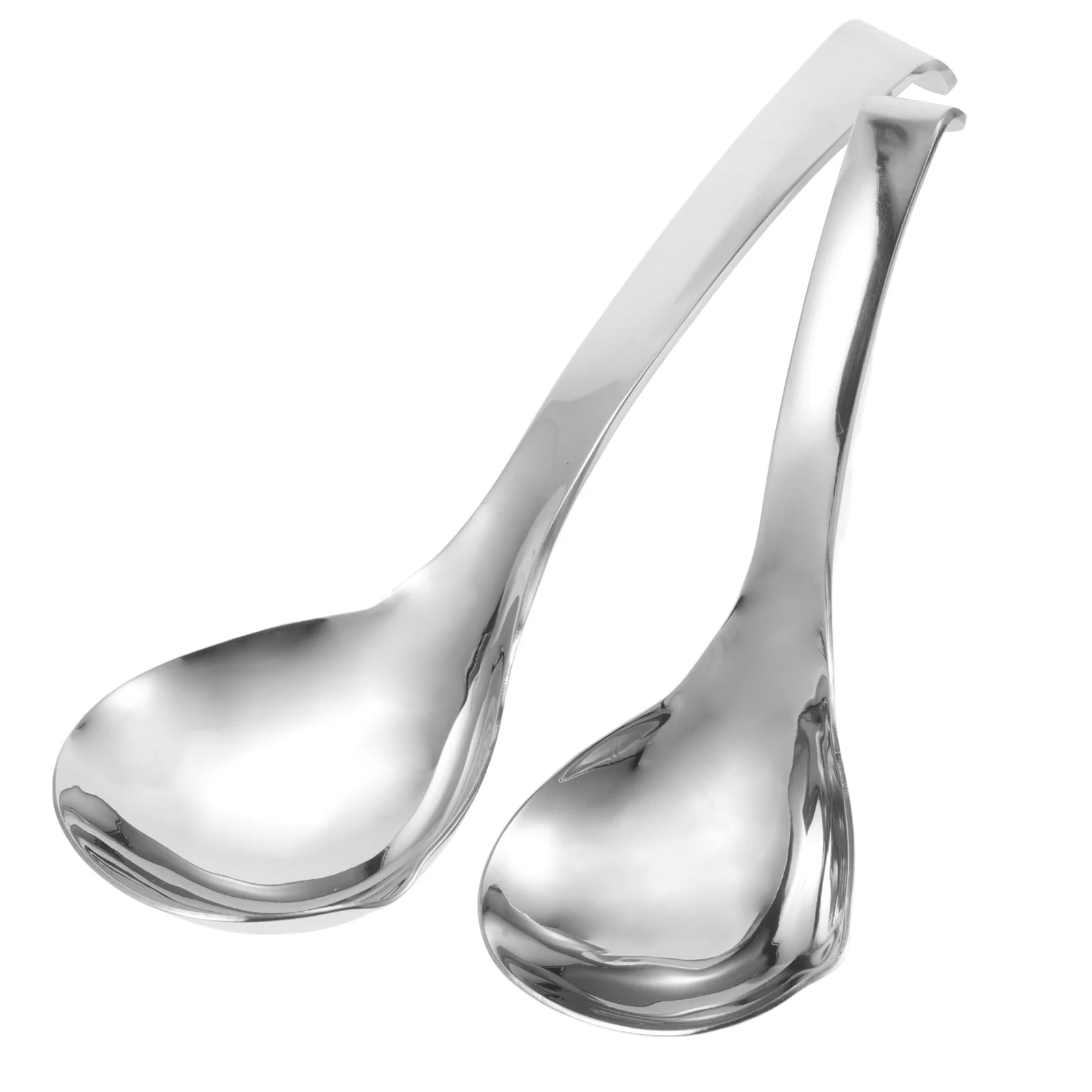 

2pcs Stainless Serving Spoons Large Deep Soup Ladle Metal Pasta Spoon For Buffet Pasta Sauces Stews Kitchen Use Utensils