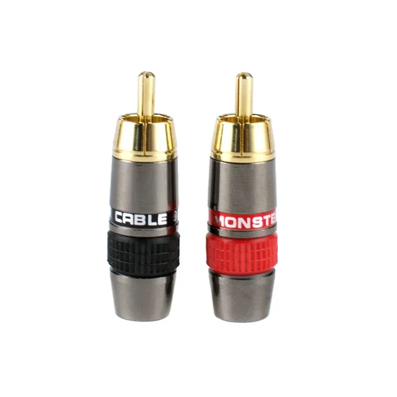 2/4/8Pcs RCA Plug Copper Gold-Plated Male Lotus Plug RCA Socket Connector for Audio Video Speaker Terminal