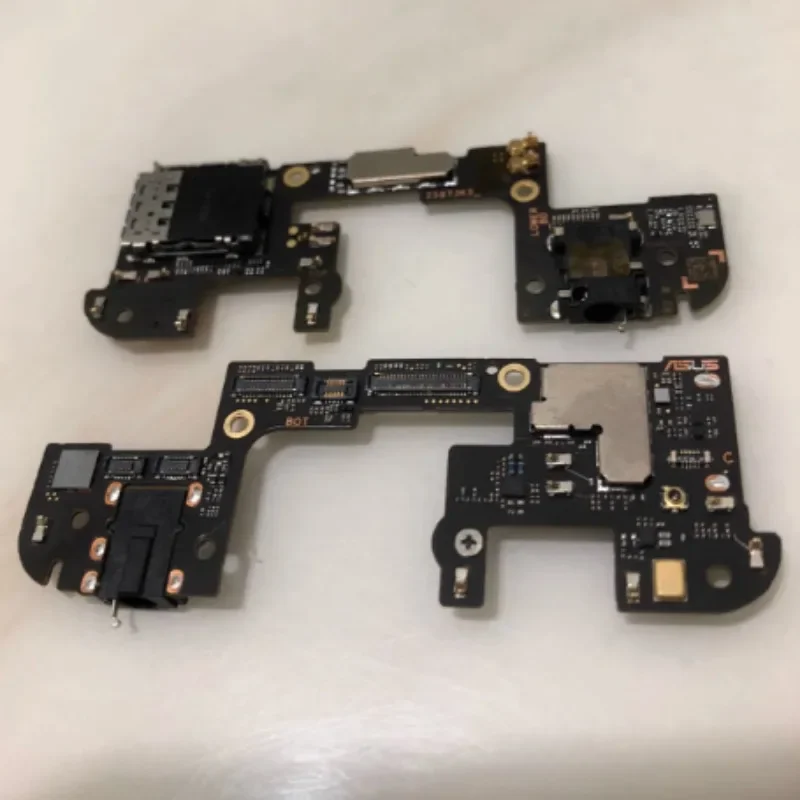 Replace For ASUS ROG Phone 5 5S 6 7 Pro 6D Ultimate SIM Card Reader Board Socket Slot Microphone Earphone Audio Jack Flex Cable