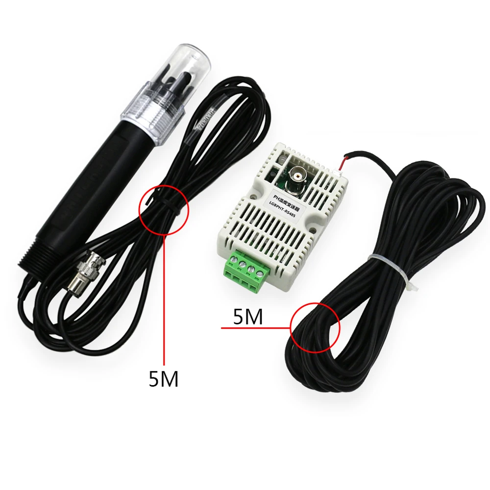 TDS EC Transmitter 4-20mA RS485 0-5V 0-10V Analog PH Temperature Sensor Combination Ph Electrode