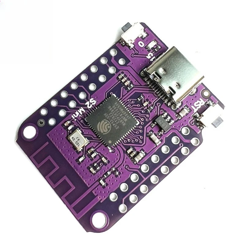 ESP32-S2 Mini Wi-Fi Development Board with USB-C, 4MB Flash, Optional 2MB PSRAM, 27 GPIO, USB OTG