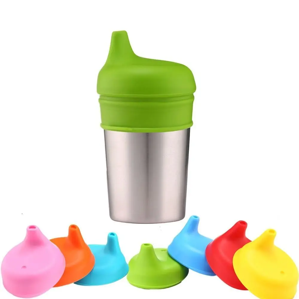 Durable With Protruding Straw Hole Silicone Sippy Cup Lids Stretchable Splash Proof Straw Cup Covers Leak Proof BPA-free Kids