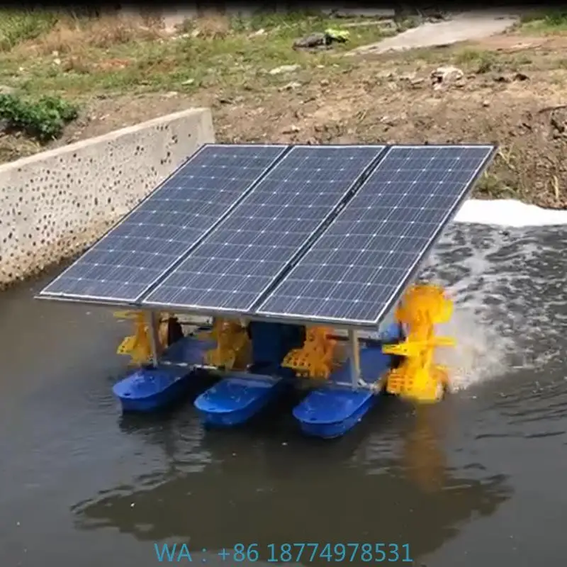Floating Waterwheel AeratorHot Sale Solar Fish Pond Aerator 48V DC Waterwheel Aeration