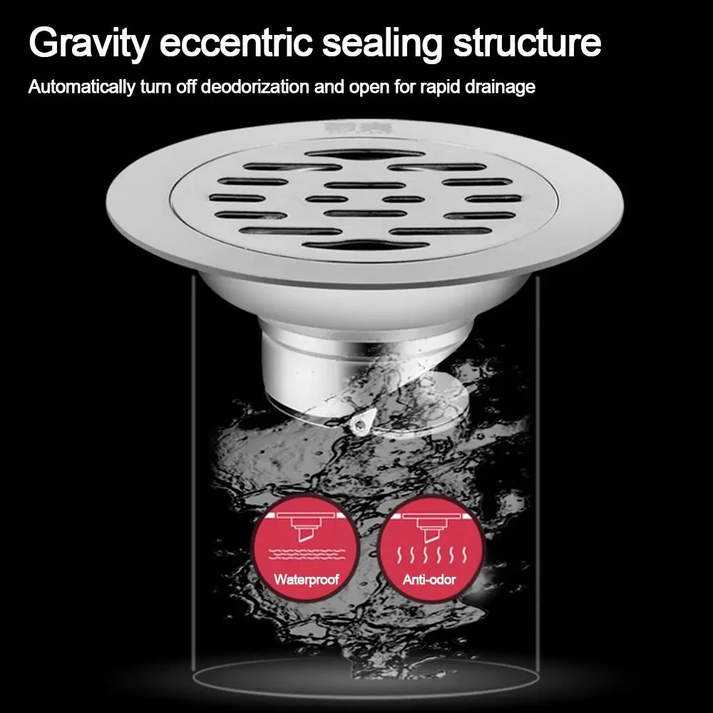 10/12cm Stainless Steel Floor Drains Washing Machine Dual-purpose Square Sink Strainer Cover Bathroom Sewer Dectable Drainer