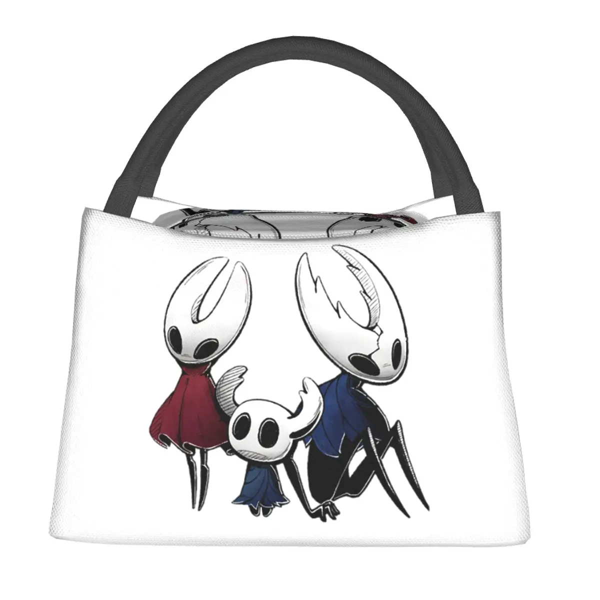 Mysterious Quests Hollow Knight Trio Lunch Bags Insulated Bento Box Lunch Tote Picnic Bags Cooler Thermal Bag for Woman Office