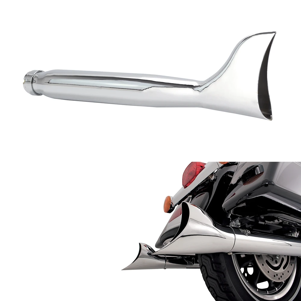 Left Right Side Motorcycle Exhaust Pipe Universal Fish Tail For Bobbers Racing Bike Chopper Cafe Racer Vintage Silencer