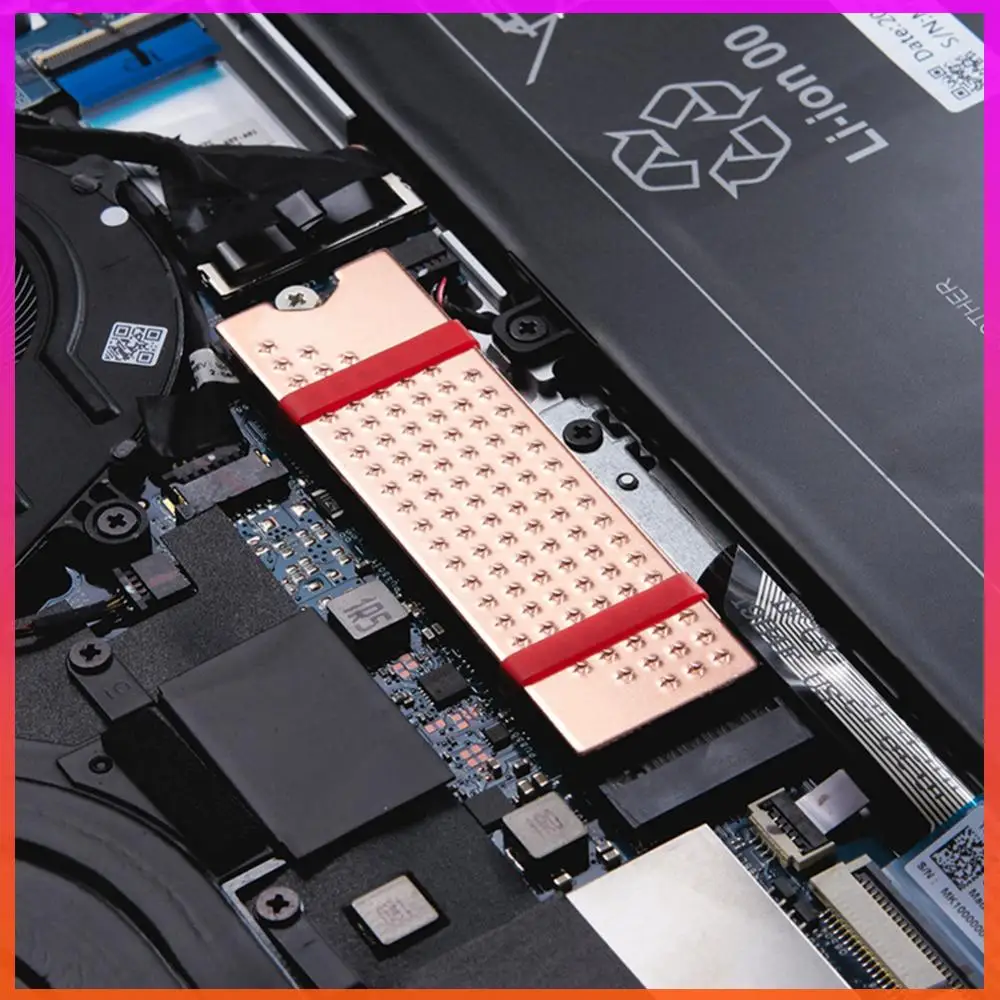 銅製 SSD ヒートシンク サーマルシリコンパッド付き ヒートクーラー ラジエーター ラップトップ デスクトップ 0.8mm/1mm/2mm M.2 2280 SSD用