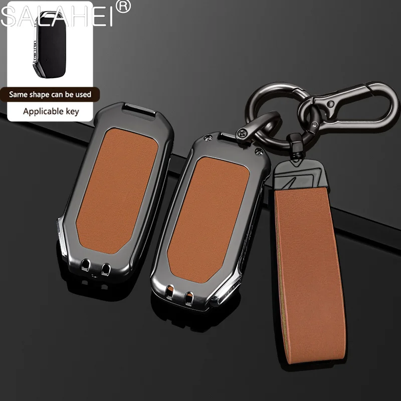 

Zinc Alloy Leather Car Key Cover Case For Kia Sportage R GT Stinger Ceed CD Sorento Cerato Forte 2017 2018 2019 Auto Accessories