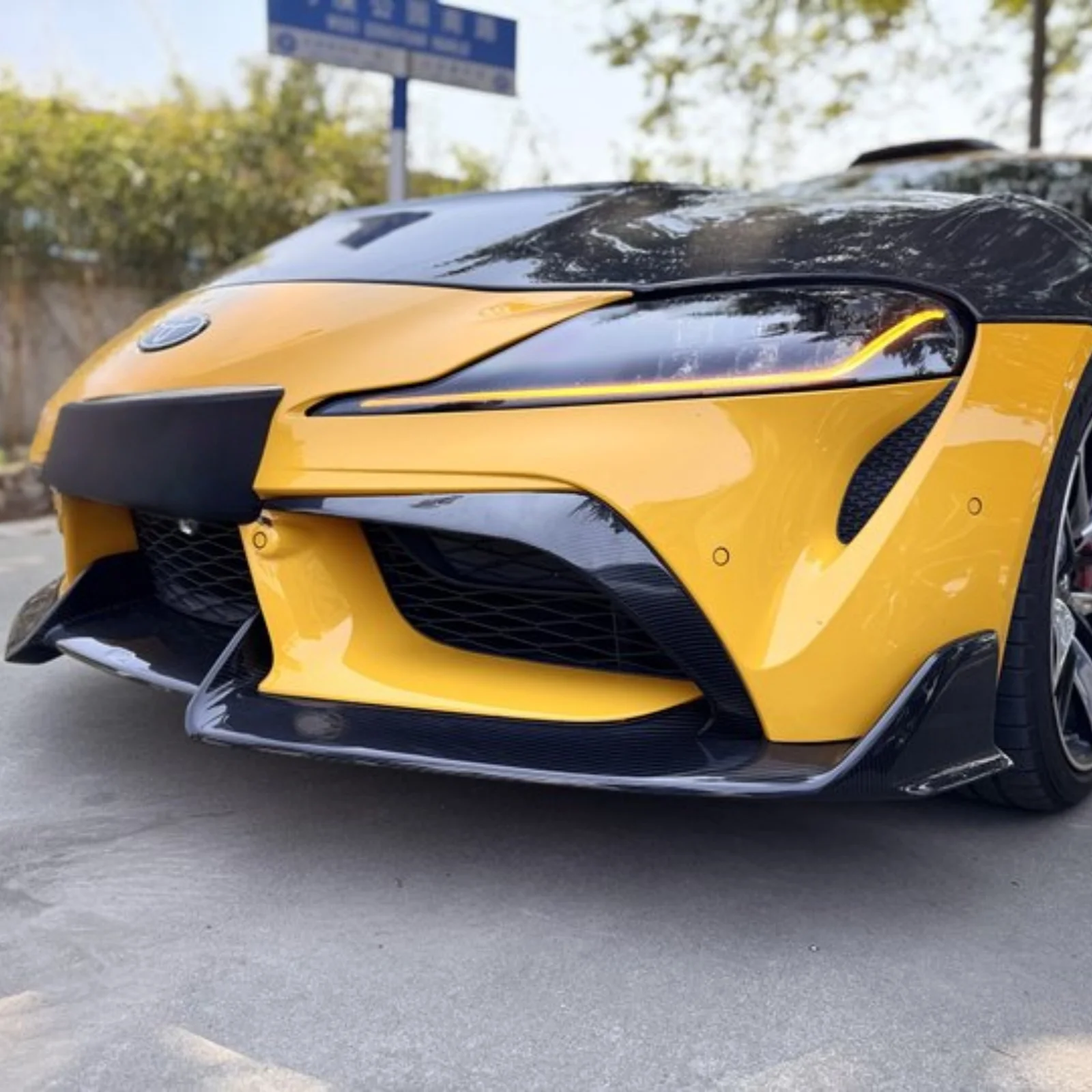 Front Bumper Side Canards Dive Planes Trim Body Kit For Toyota Supra A90 A91 2019-2026 Dry Carbon Fiber
