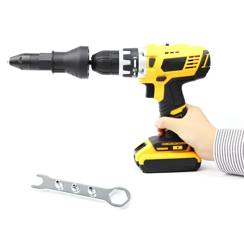 Electric Rivet Nut Gun Riveting Tool Cordless Riveting Drill Adaptor Insert Nut Tool Electric Manicure Drills Accessories