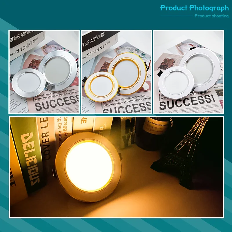 LED Downlight Ceiling DC12V 24V AC110V 220V 5W 9W 12W 15W 18W Spotlight Cold Warm White Round Recessed Led Spot Light Lighting