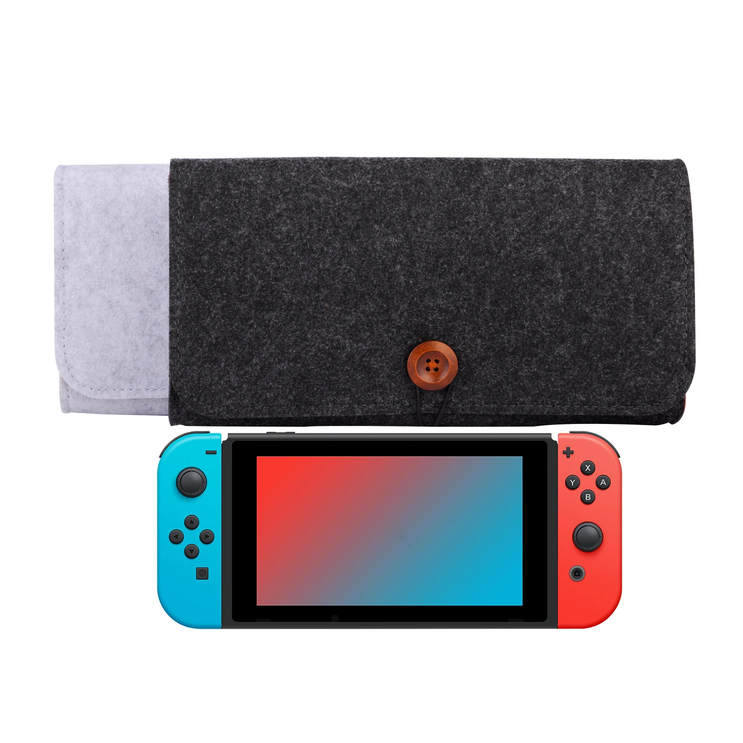 

for Switch Felt Storage Bag Game Console Multi-function Game Card Charging Cable Protective Bag Gray Black