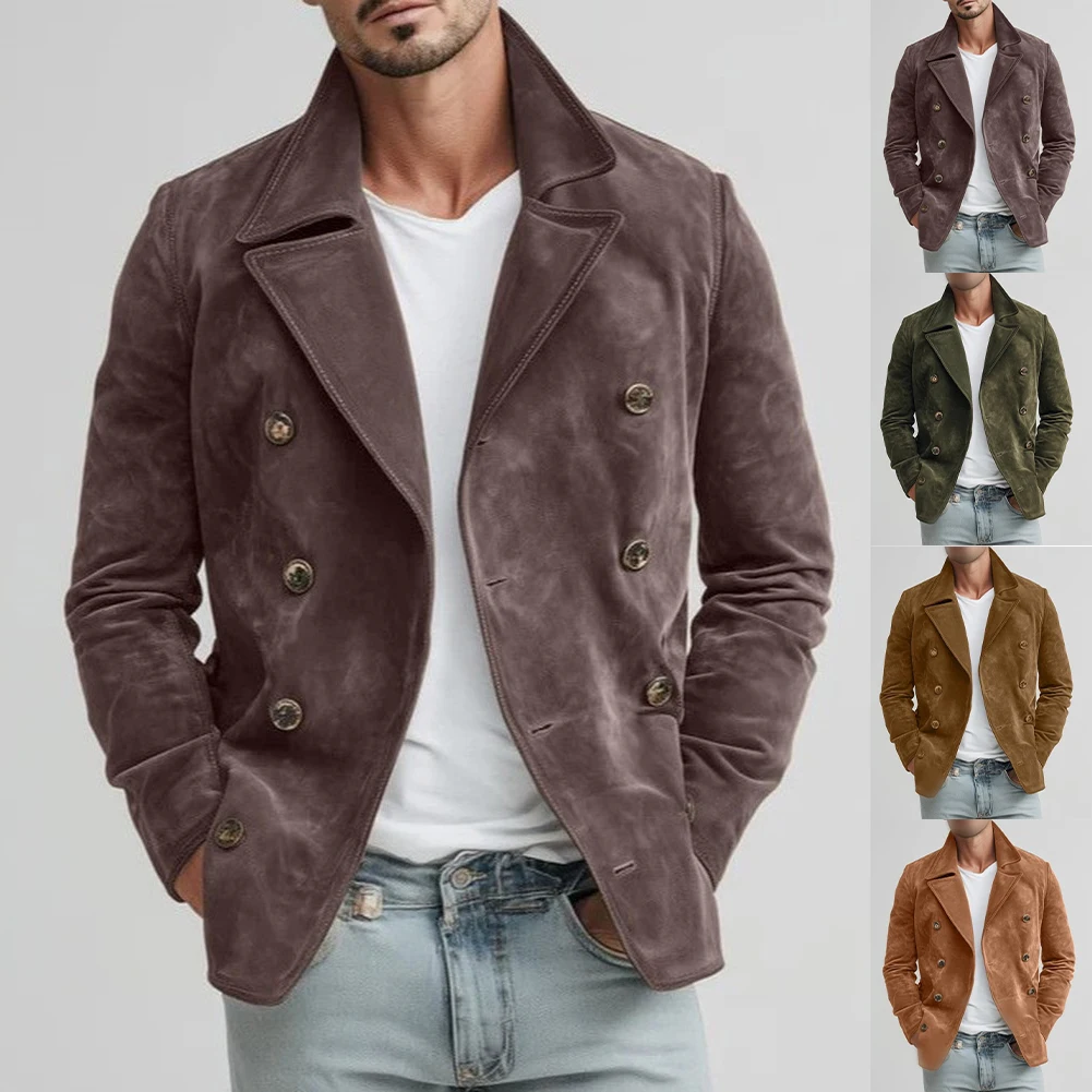 For Spring Autumn Army Green Retro Casual Jacket Turn Down Collar Coat Polyester Fabric Long Sleeve Design Regular Length