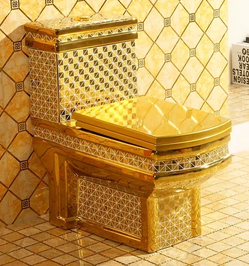xx-High Quality Ceramic Washdown Flushing Floor Mounted One Piece Gold Toilet For Home Use