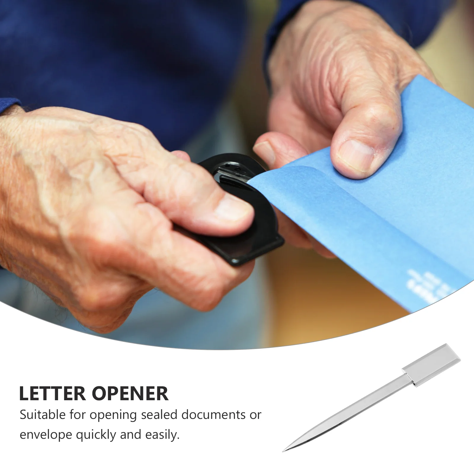 Letter Opener Gift Box Portable Practical Split File Equipment Knives Document Metal Mini Papers Silver