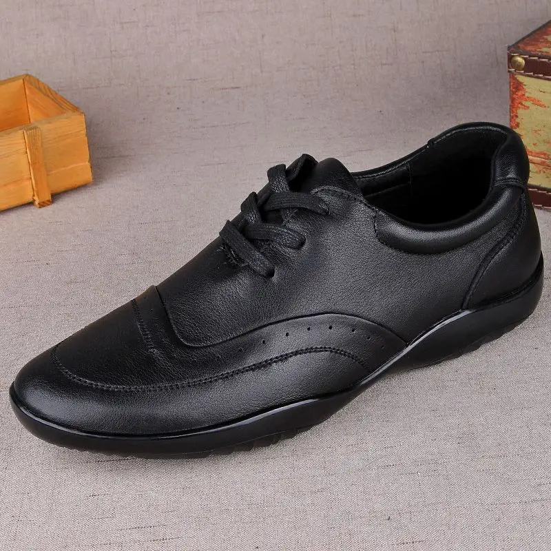 Trendy Genuine Leather Shoes Men Bean Loafers Luxury Business Trekking Cowhide Sneakers Elegant Formal Brogue Shoe Driving 2024