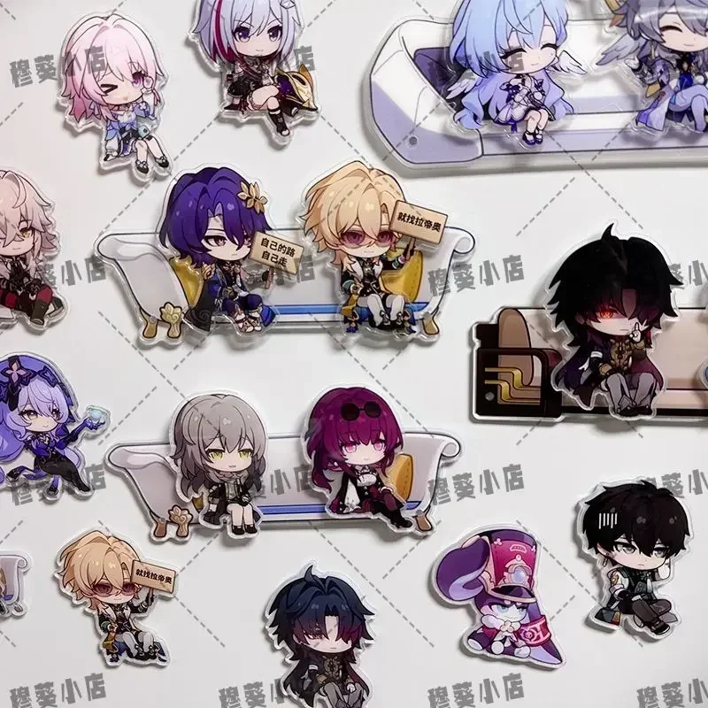 Honkai:Star Rail Live Broadcast Guest Magnetic Sofa Sitting Feixiao Lingsha Moze Acrylic Fridge Sticker Keychain Desk Ornament