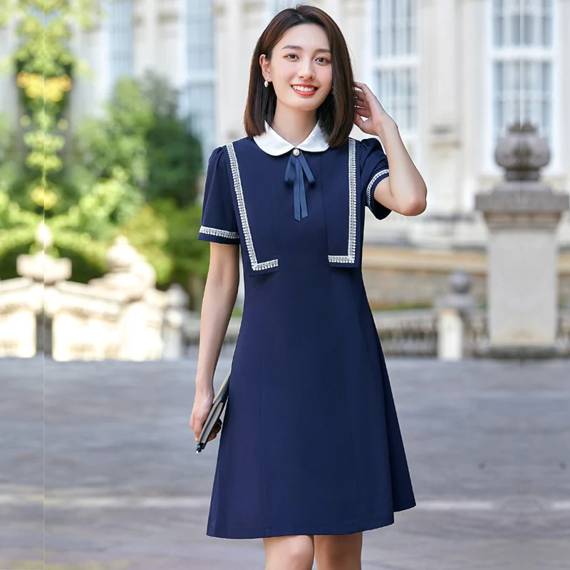 

Kindergarten Teachers' Work Clothes Summer Speech Teacher Interviews Professional Dress Educational Institutions A Line Uniform