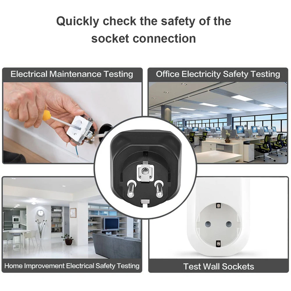 Tester gniazd BSIDE EU USA UK Plug RCD GFCI Test gniazda uziemiającego Tester obwodów wtyczki neutralnej