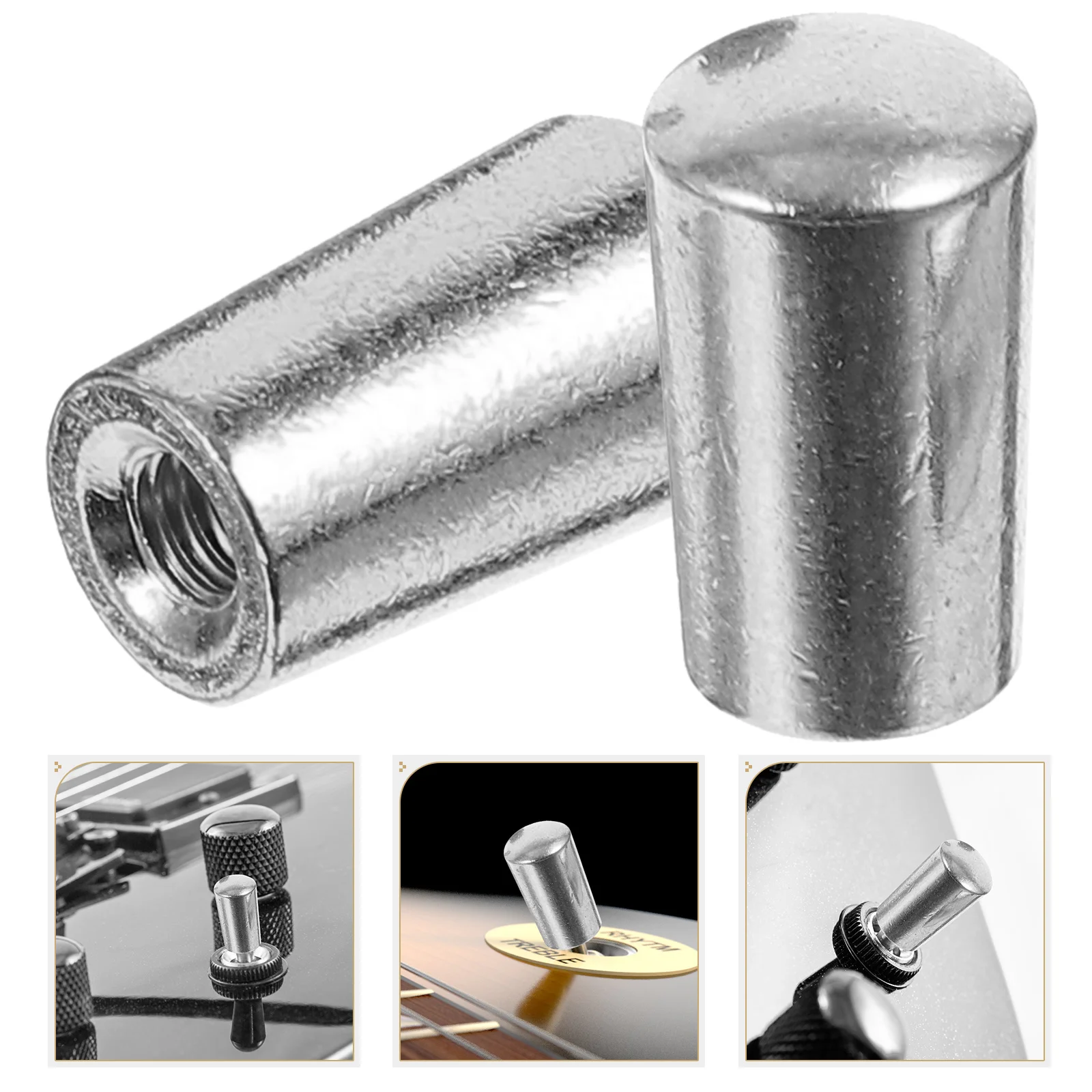 

2pcs Electric Toggle Switch Cap Metal Knobs 3.5mm Silver Color Parts Accessories Electric Guitar Parts Switch Tip Pickup