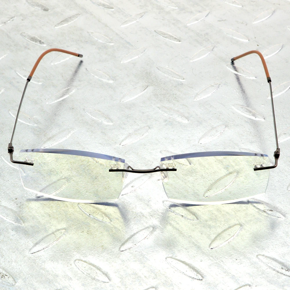 Titanium Alloy 15 Layers Coated Medical Silicone Nose Pads Antislip Temple Rimless Frame Reading Glasses +0.75 +1 +1.25 To +4