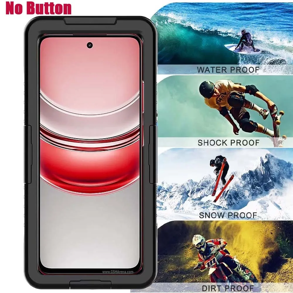 Universal Waterproof Case for Realme C55 C35 C63 C65 Bumper Anti Rain Pouch Shockproof Full Coverage Protective Shell No Button