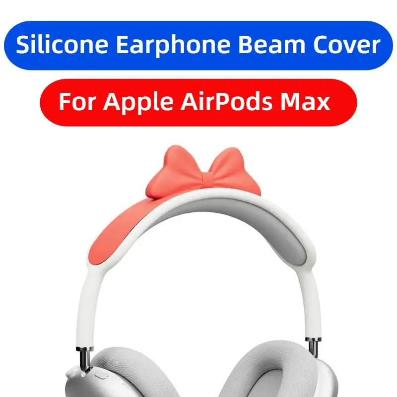 

Cute Bow Ears Headband Soft Silicone Cover For Apple AirPods Max Headphone Protectors Comfort Cushion Top Pad Protector Sleeve