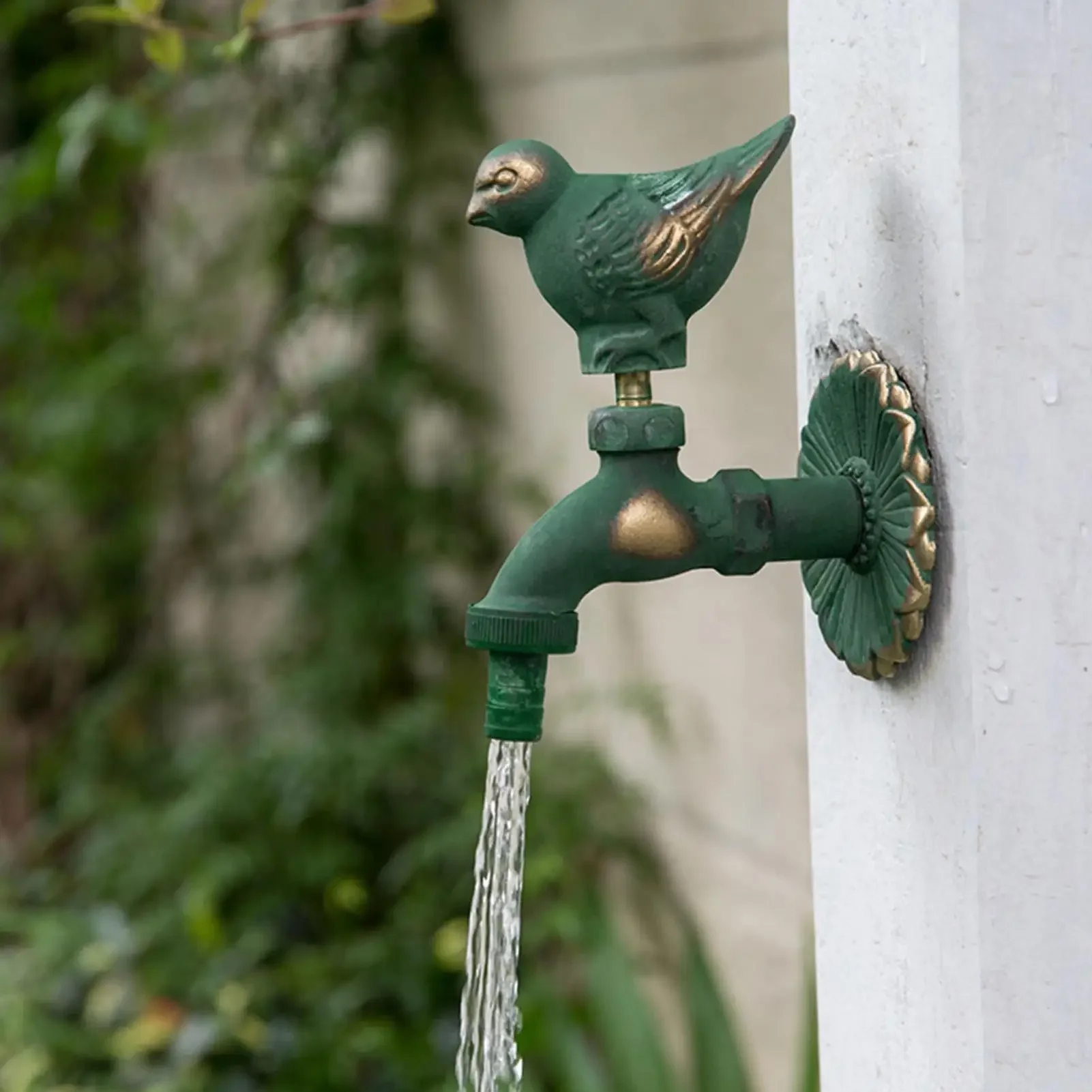 Vidric Outdoor Decorativ Garden Faucet Animal Shape Bibcock Green/Antique Brass Tap Washing Mop/Garden Watering Animal Faucet