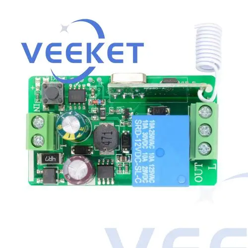315MHZ 433MHz DC 12V 220V 10A 1CH 1 Way Ch Channel Wireless RF Remote Control Board Transmitter Receiver Relay Switch Module