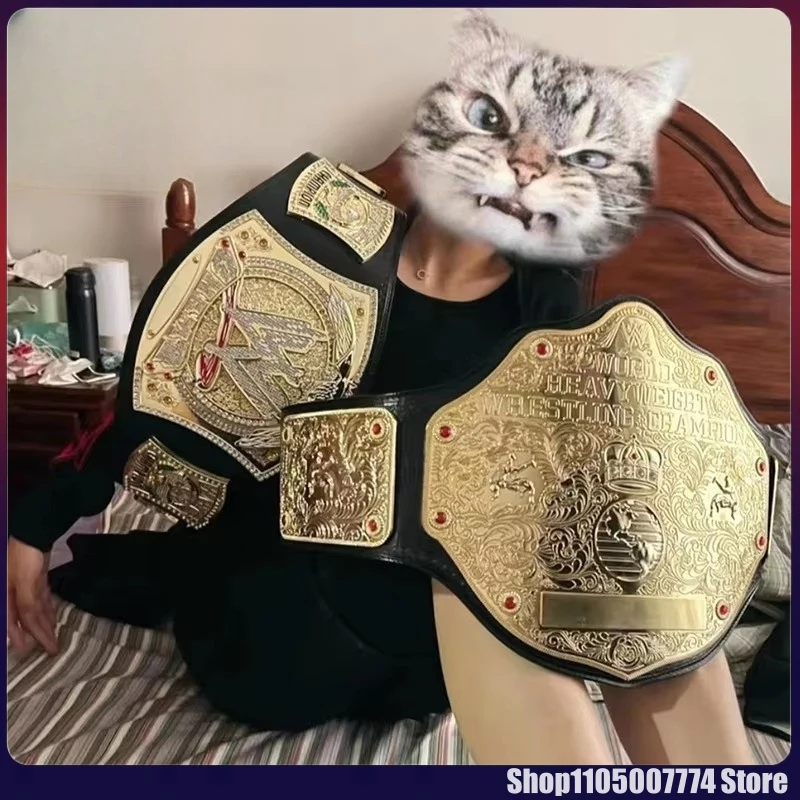 95cm Wrestler Championship Gold Belt Action Figure Characters Occupation Wrestling Gladiators Belt Anime Figure Toys Boy Gifts