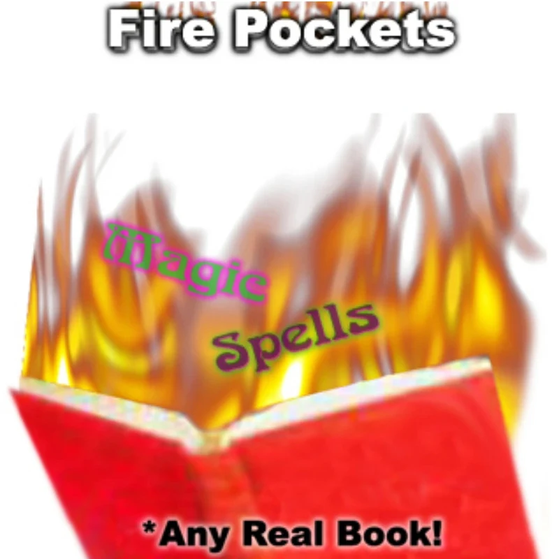 Any Book - Fire Book Gimmick - Fire Pockets Magic Tricks Magician Flame Appearing Stage Magia lllusions Gimmicks Mentalism Props