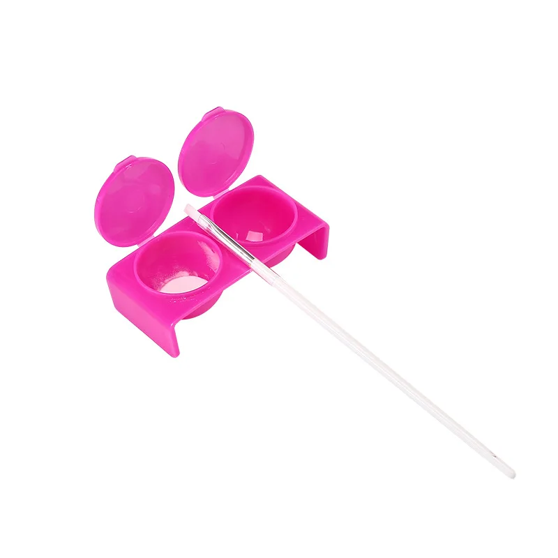 Plastica doppie labbra Dappen piatto acrilico ciotola per unghie tazza polvere acrilica supporto liquido Manicure strumenti per Nail Art