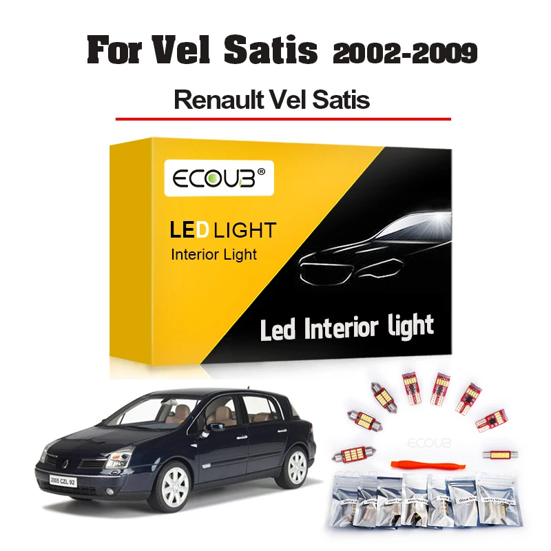 20PCS LED Interior Light Kit for Vel Satis Renault 2002 2003 2004 2005 2006 2007 2008 2009 Dome Trunk Door Led Lights Upgrade