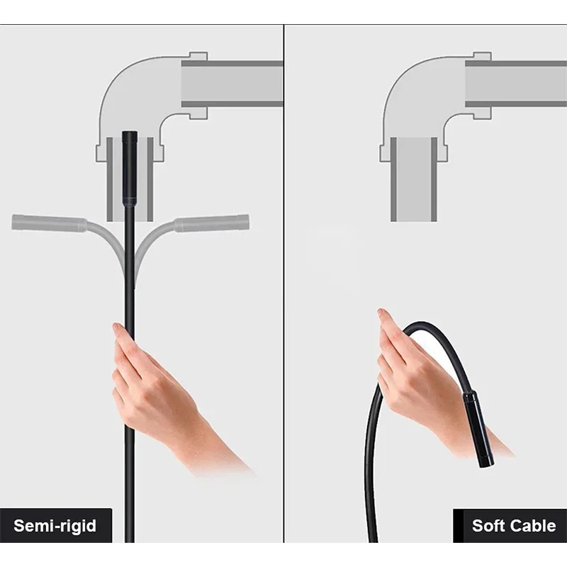 Kamera endoskop USB mikro USB HD 1080P, dengan kamera Borescope inspeksi Tipe C USB mikro 8.0mm lensa HD 8 Leds untuk PC Android