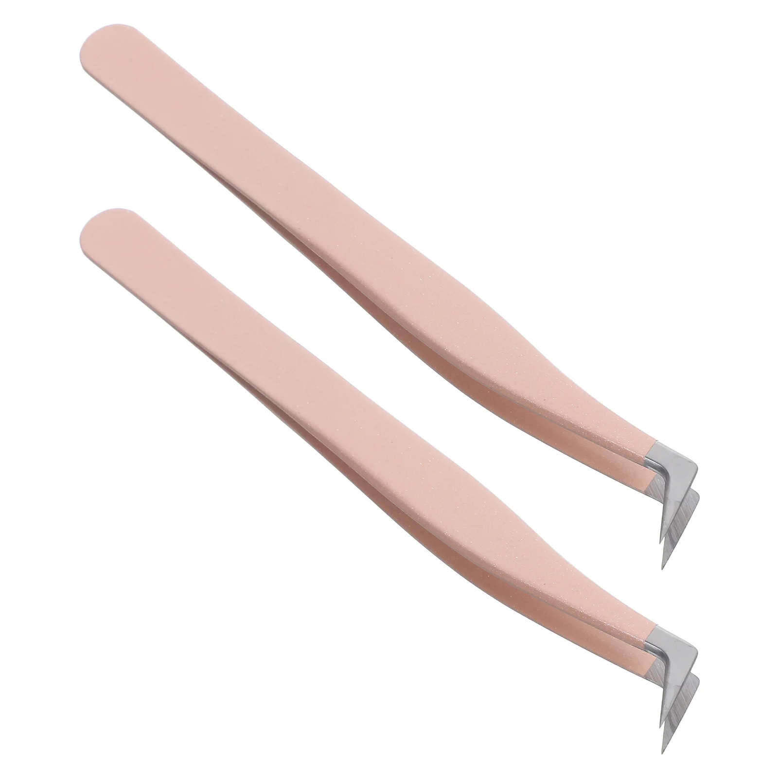 2 pezzi pinzette per ciglia in acciaio inossidabile punta curva rosa applicatore di precisione per estensioni delle ciglia trucco toelettatura peli del viso