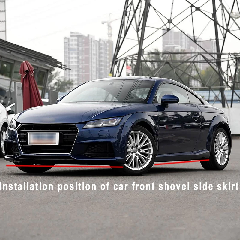 

For Audi TT TTRS 2004-2019 Body Kit Car Front Bumper Splitters Lip Spoiler Side Skirts Extensions Rear Wrap Angle Shark Fins ABS