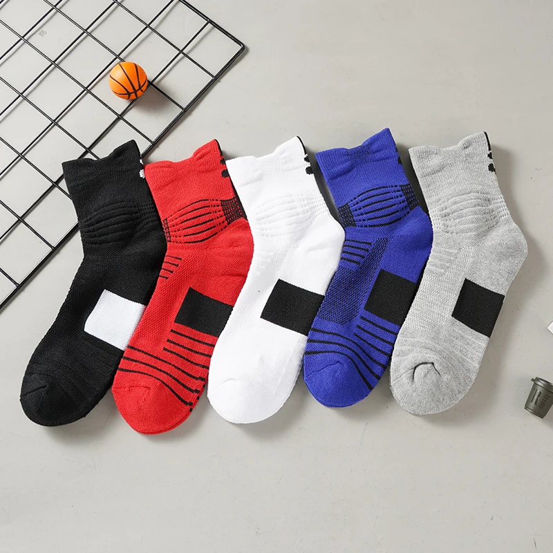 ALLTOOALL Men's Sports Basketball Socks Towel Bottom Non-slip Outdoor Mid Tube Quick-drying Male Comfortable Running Sock