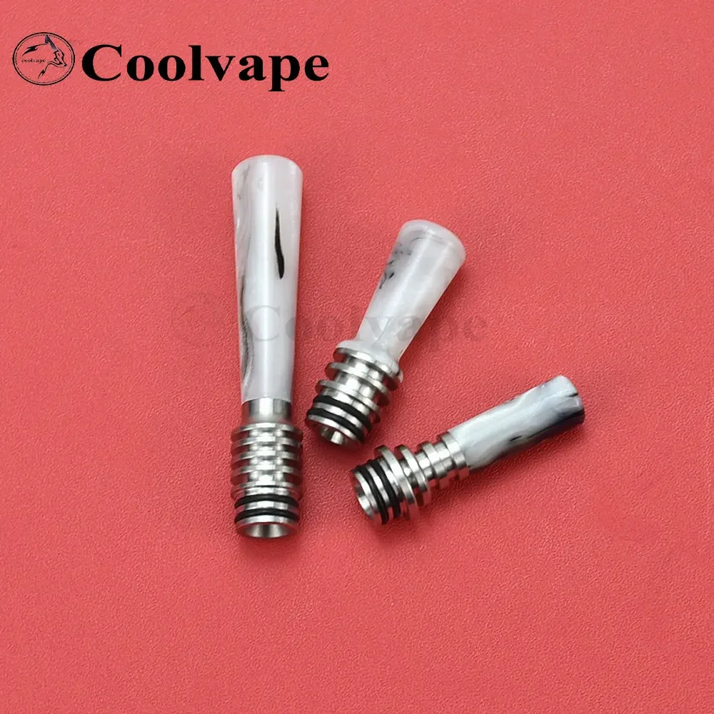 Wolfcoolvape 510 MTL بالتنقيط تلميح الراتنج وPEI طويل واسع تتحمل المعبرة مع قاعدة 316SS ل MTL RDA RTA RDTA Vape Atomizer