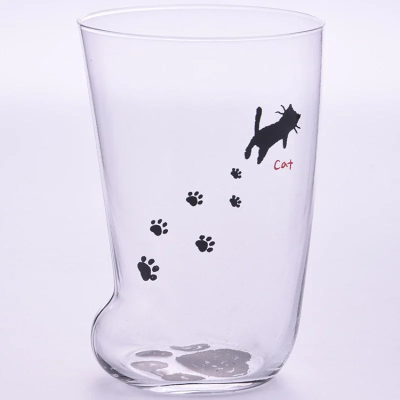 Cat Paw Cup Milk Glass Frosted Glass Cup Cute Cat Foot Claw Print Mug for Coffee Kids Milk Glass Cups Personality Milk Cup