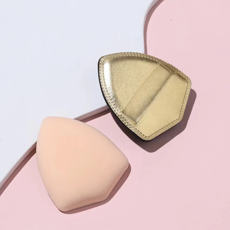 Hojaldre de cojín de algodón en forma de cohete dorado y plateado con caja, una herramienta de maquillaje DIY, perfecto como regalo para niñas.