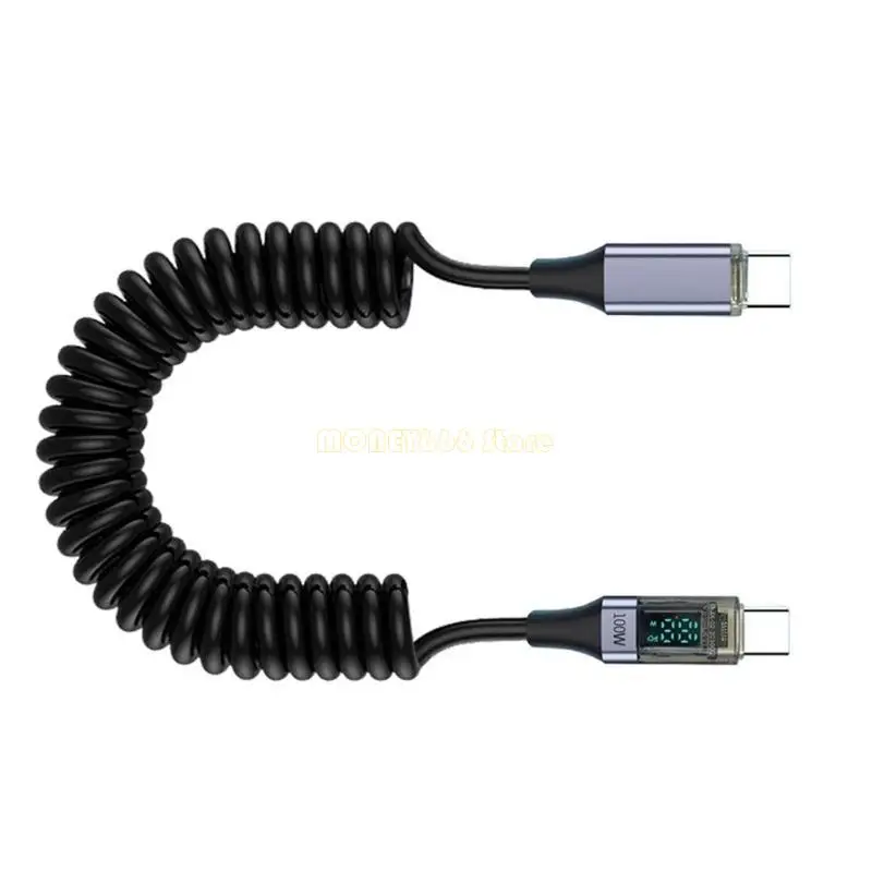 Cáp sạc F62C USB C PD100W có đèn báo nguồn thông minh, đồng bộ dữ liệu tốc độ cao Tương thích nhiều thiết bị